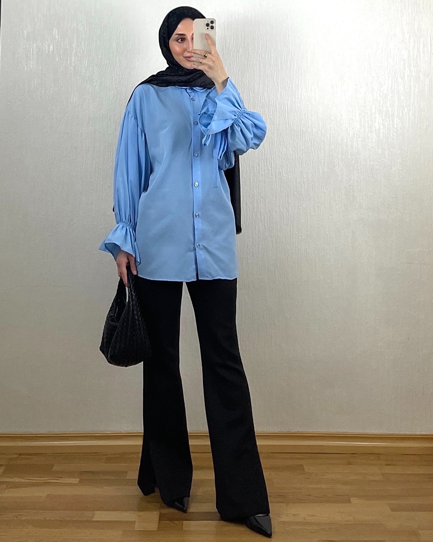 Scuba Split Flared Bukse — Svart