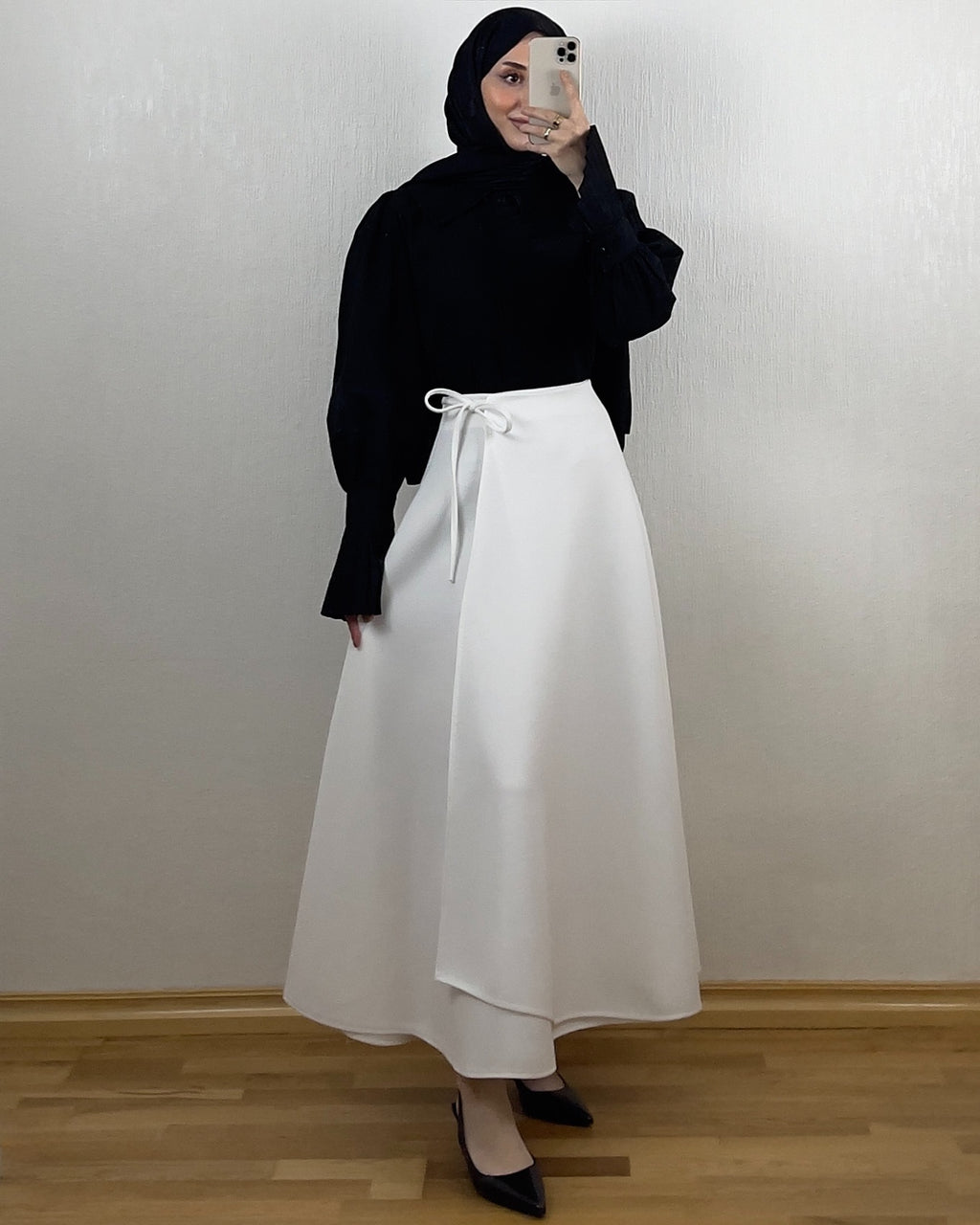 Scuba Cape Skjørt – Kremhvit