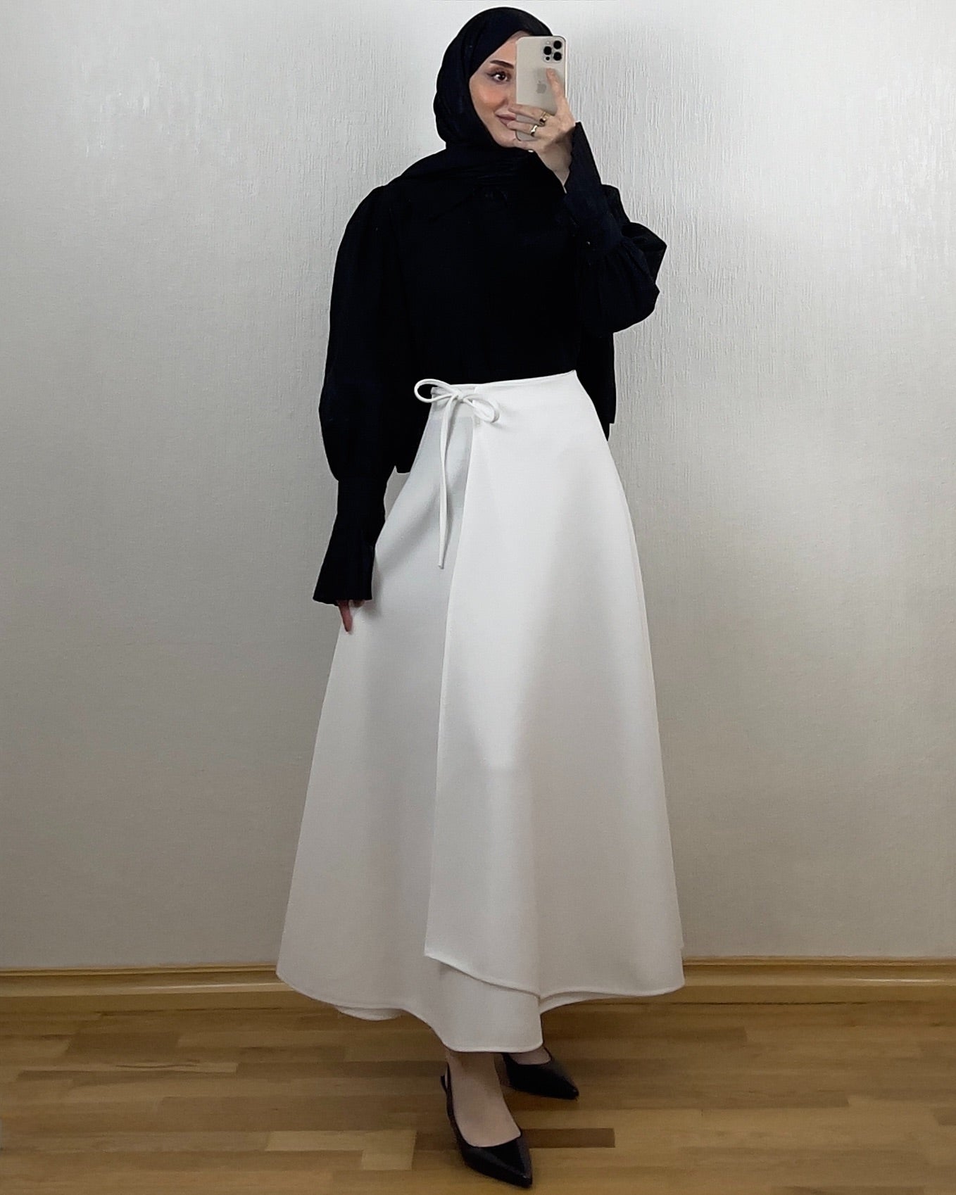 Scuba Cape Skjørt – Kremhvit