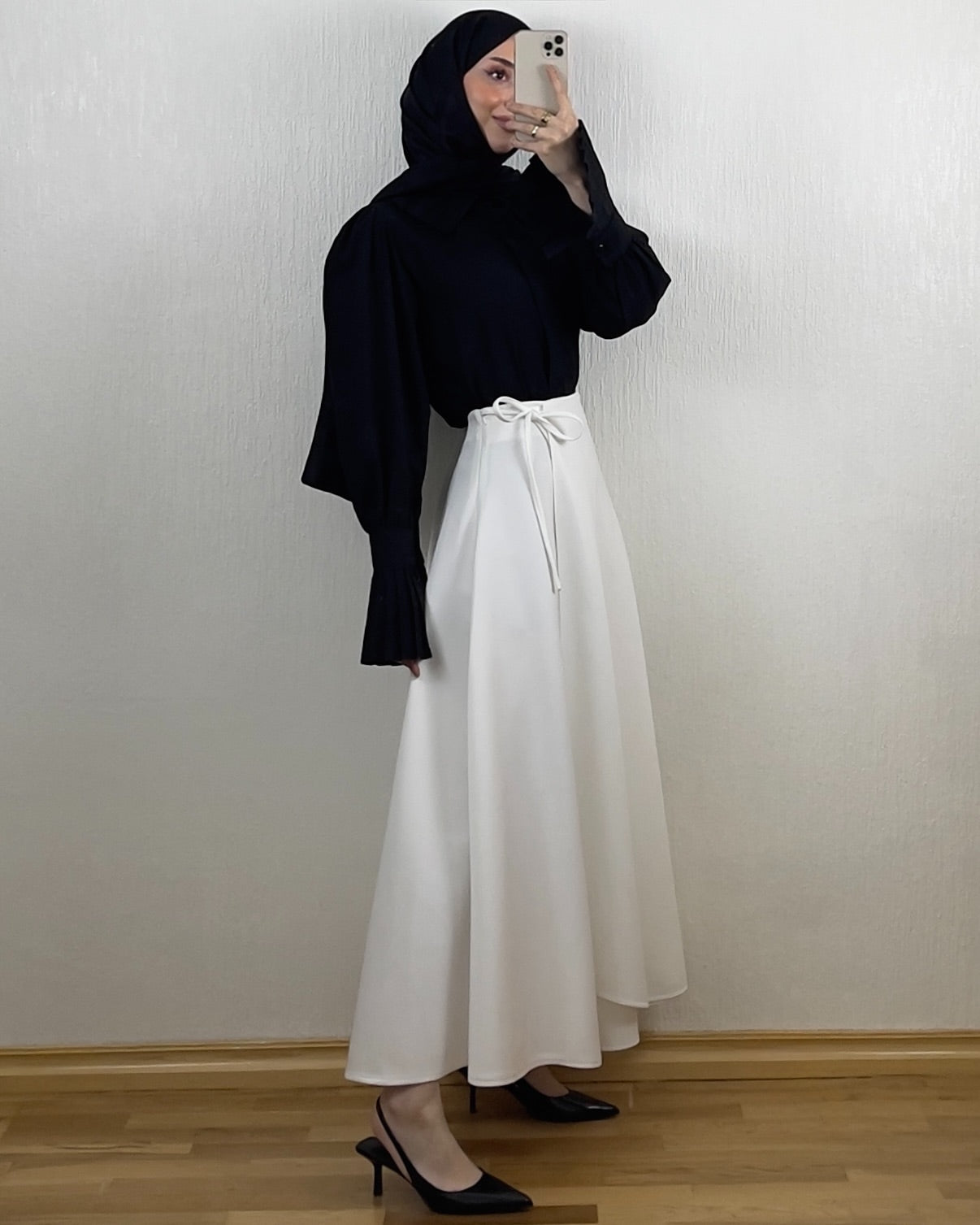 Scuba Cape Skjørt – Kremhvit