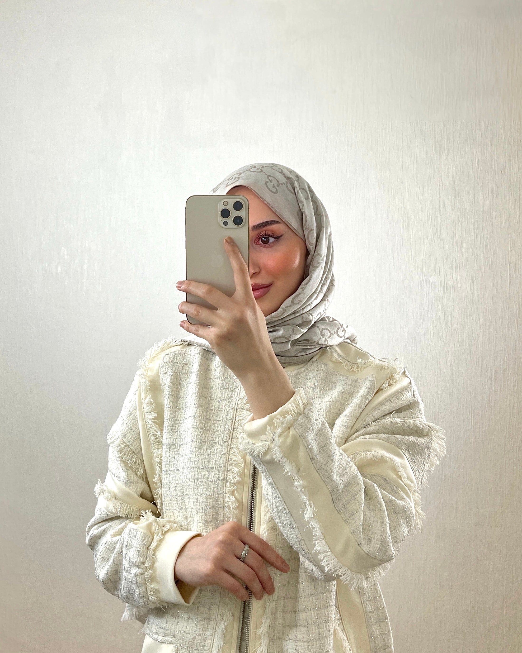 Tweed Look Sett – Krem