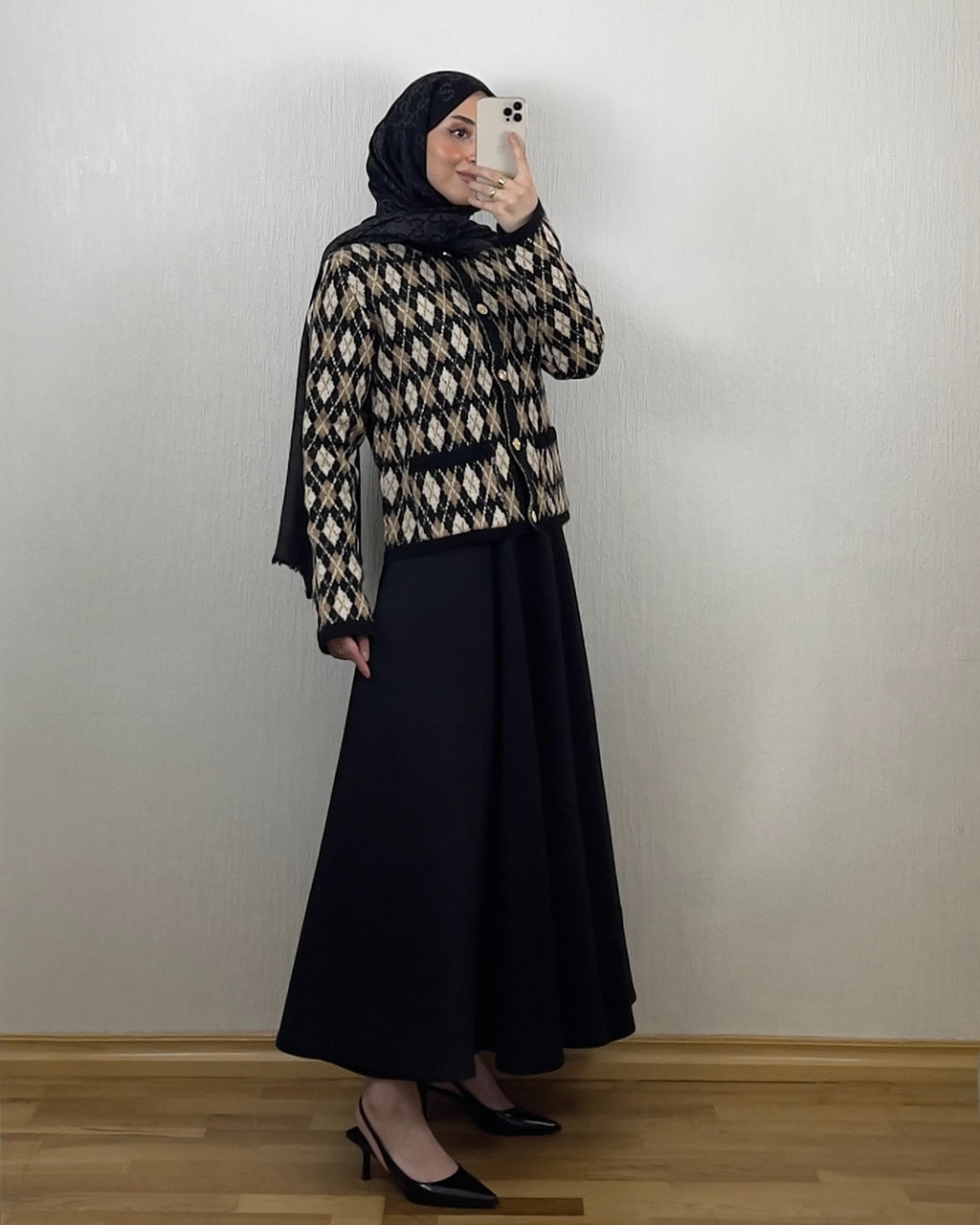 Elegant Scuba Skjørt – Svart