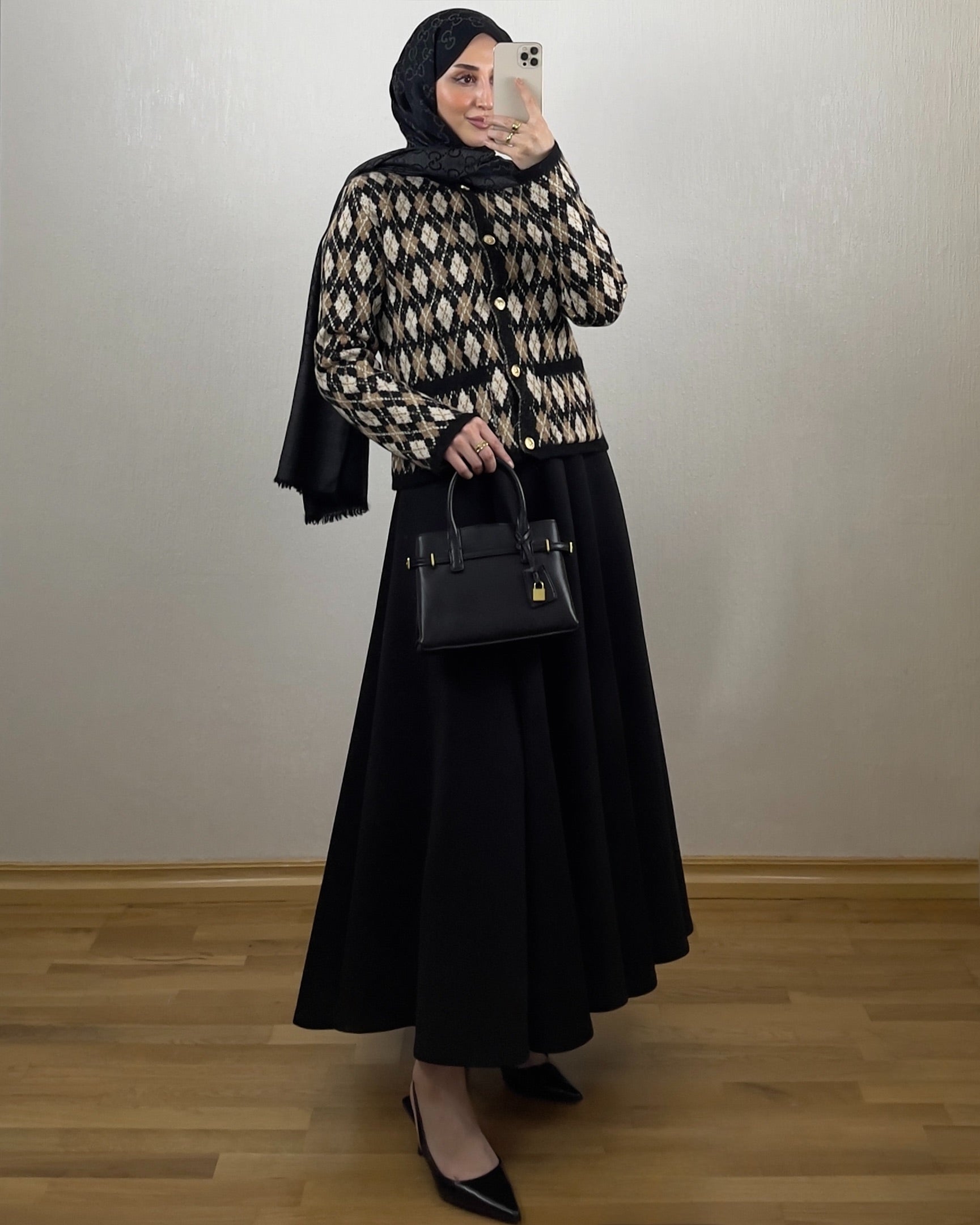 Elegant Scuba Skjørt – Svart